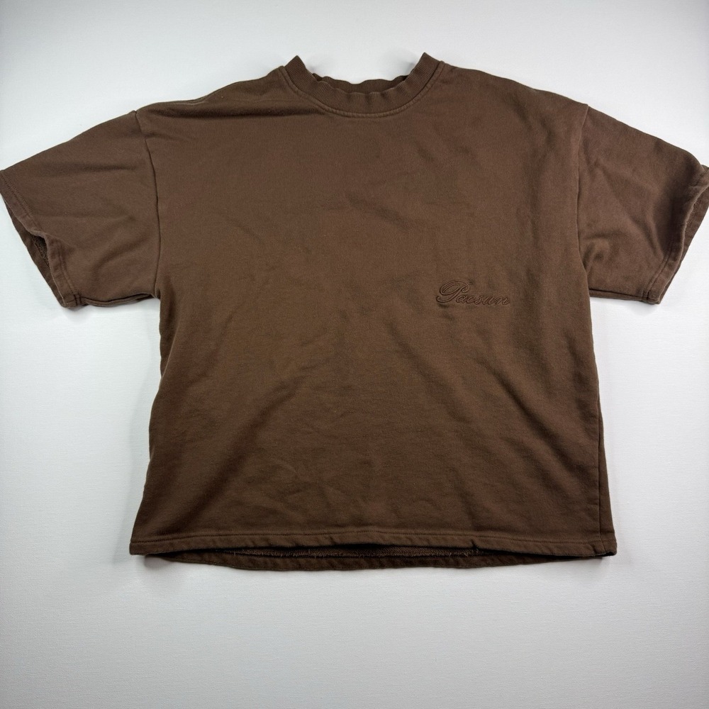 Women's Pacsun Brown Thick T-shirt Short Sleeve Size Medium 100 Cotton